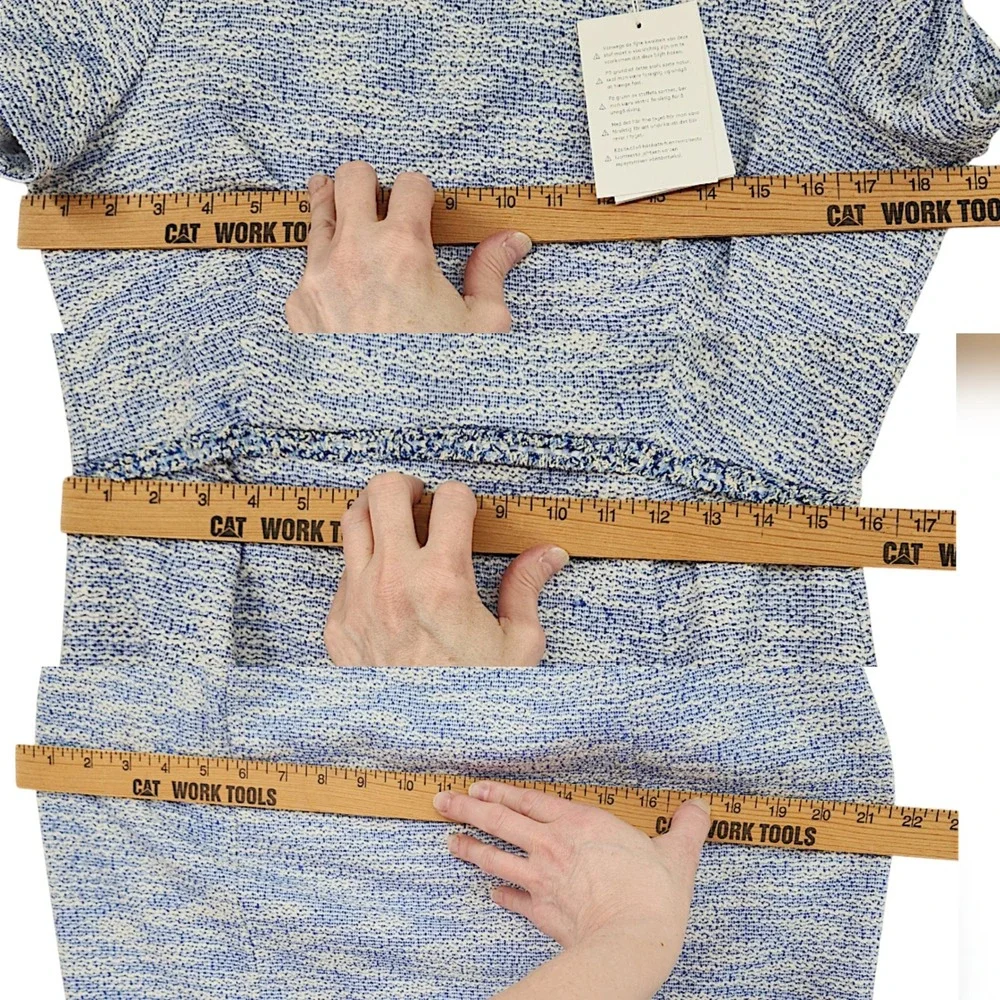 Seraphine Maternity Dress 8 Blue Tweed Work Edit Sheath Pencil Professional NEW